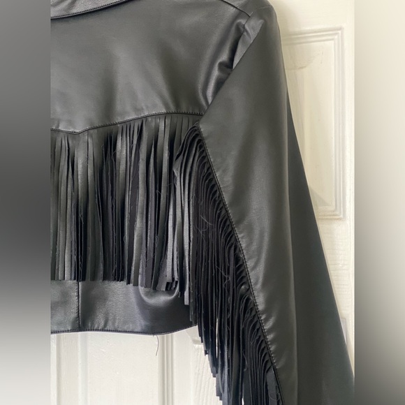 Nasty Gal Fringe Leather Jacket - Picture 7 of 9